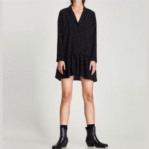 Zara long sleeve drop waist star spangled dress